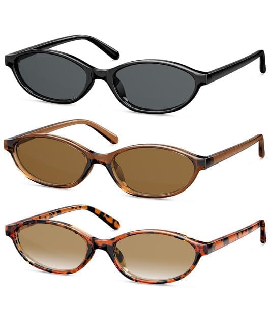 KALIYADI Polarized Cat Eye Sunglasses for Women Vintage Cateye Sun Glasses UV400 Protection(3 Pack) WMKA243-1-2-7