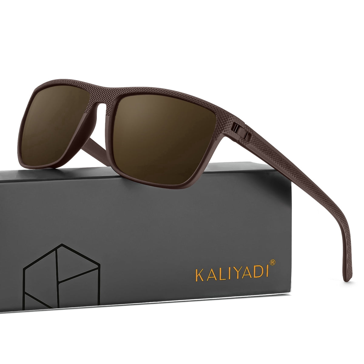 KALIYADI Polarized Sunglasses for Men,Lightweight Sun Glasses with UV Protection for Driving Fishing Golf(Brown) WMKAS45-10