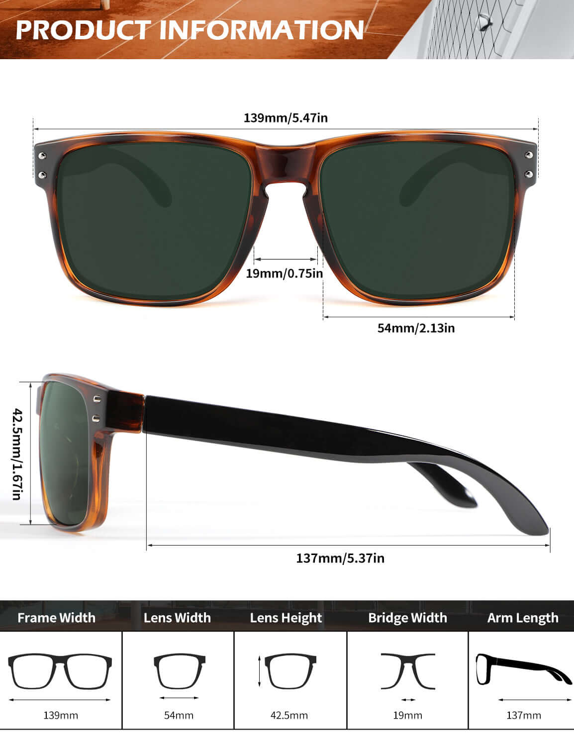 Rivets Square Sunglasses S66-2-3-5