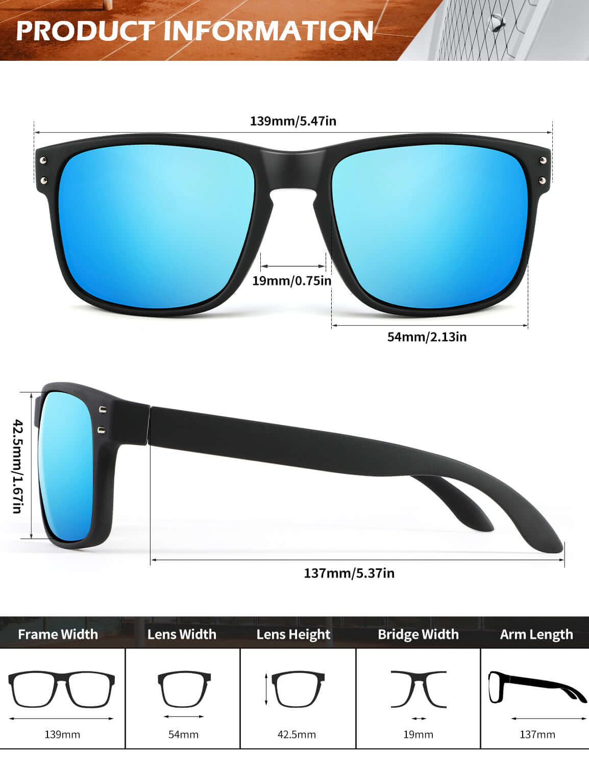 Rivets Square Sunglasses S66-2-6-7