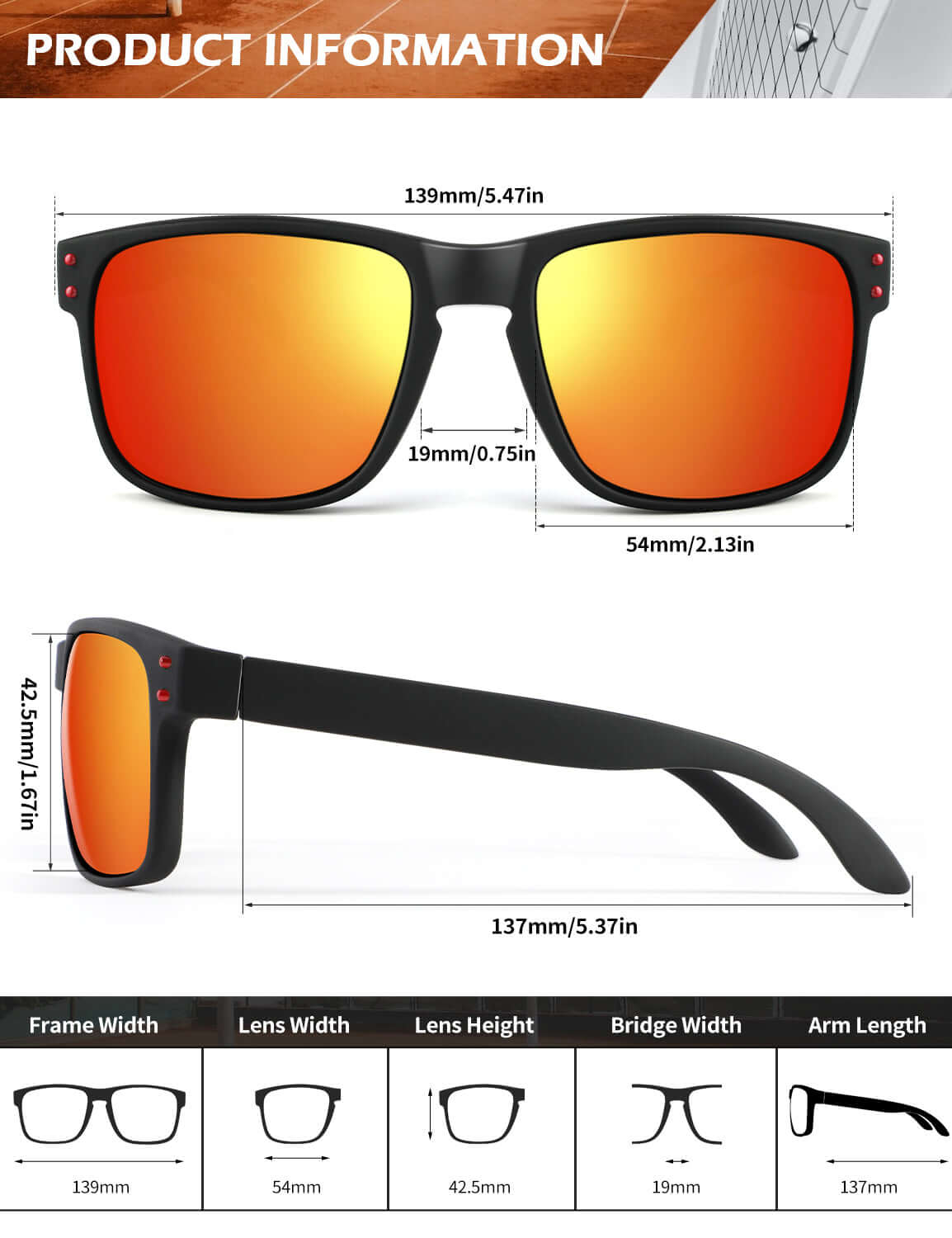 Rivets Square Sunglasses S66-1-9-11